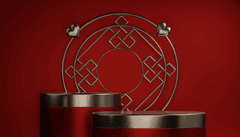 Nền đỏ, bục sản phẩm, tết, truyền thống - navamin 26