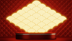 Nền đỏ, bục sản phẩm, tết, truyền thống - navamin 22