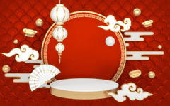 Nền đỏ, bục sản phẩm, tết, truyền thống - navamin 12