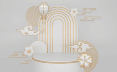 Nền trắng,gold, bục sản phẩm, tết, truyền thống - navamin 3