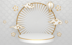 Nền trắng,gold, bục sản phẩm, tết, truyền thống - navamin 7