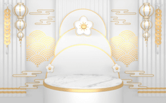 Nền trắng,gold, bục sản phẩm, tết, truyền thống - navamin 5