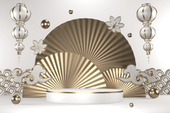 Nền trắng,gold, bục sản phẩm, tết, truyền thống - navamin 1