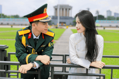 Cặp đôi, quân nhân, áo dài - Hồng Quang Official 11