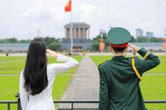 Cặp đôi, quân nhân, áo dài - Hồng Quang Official 12
