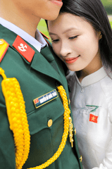 Cặp đôi, quân nhân, áo dài - Hồng Quang Official 1