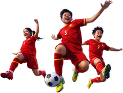 Cậu bé, cô bé, đá bóng 1