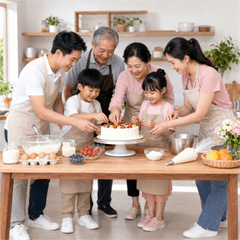Gia đình, làm bánh kem 4