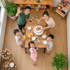 Gia đình, làm bánh kem 10