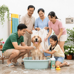Gia đình, tắm cho thú cưng 3