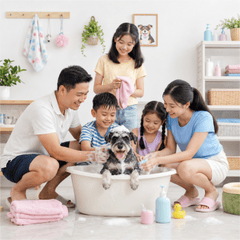 Gia đình, tắm cho thú cưng 8