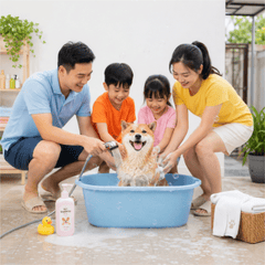 Gia đình, tắm cho thú cưng