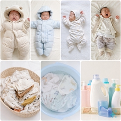 hình ảnh sai lầm khi chọn đồ mùa đông cho bé sơ sinh: quá dày, quá cứng, size vừa khít,...