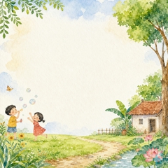 Nền khung cảnh trẻ em. Với đặc điểm Phong cách: Màu nước (water color) . Nếu người...