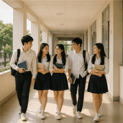 Học sinh, lớp học, vui vẻ 6