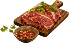 Thịt, nước chấm