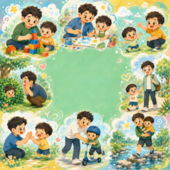 Bố và con, vui vẻ 32