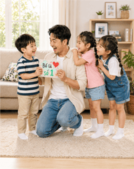 Bố và con, vui vẻ 4