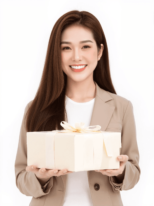 Cô gái, con gái, phụ nữ, hộp quà, sinh viên, quảng cáo, Việt Nam