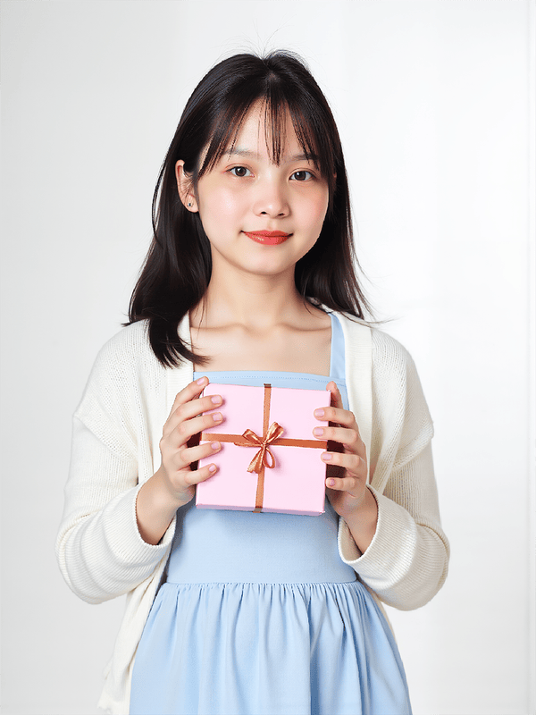 Cô gái, con gái, trẻ em, hộp quà, học sinh, quảng cáo, Việt Nam