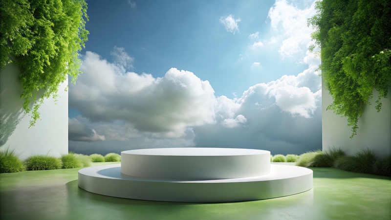 Sân khấu, bục đỡ, podium, trang trí, decor, màu xanh lá, green, cây xanh - faraindahouse