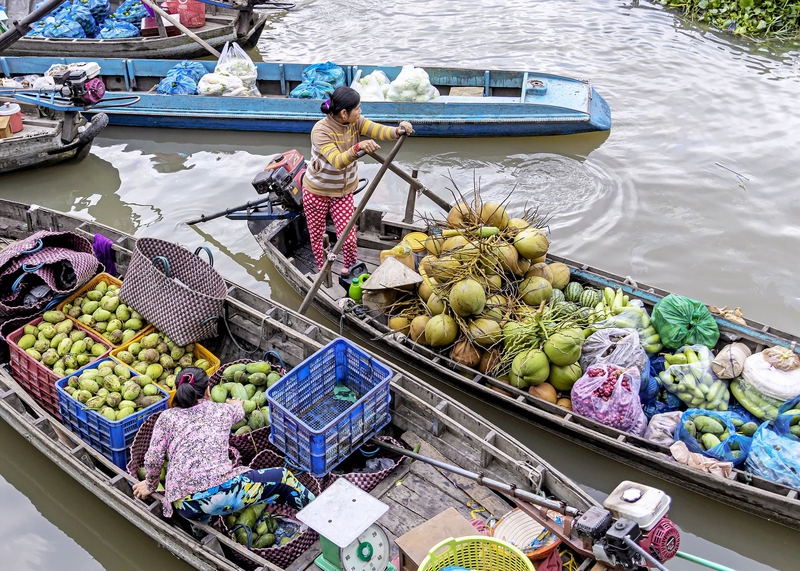 Chợ nổi, chợ, miền tây, Việt Nam, VietNam -  (3)