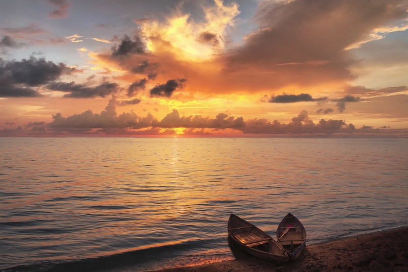 Hoàng hôn, bầu trời, biển, thuyền - ELG21