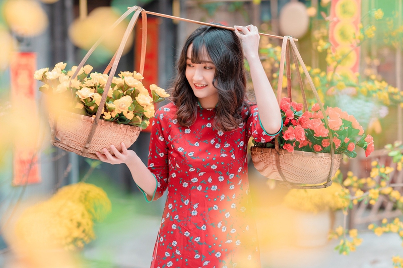 Áo dài, con gái, cô gái, girl, nữ, Tết, Xuân - LongPhung
