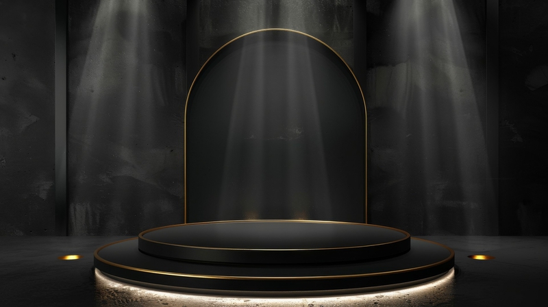 Sân khấu, bục đỡ, bục, bệ đỡ, bệ, podium, trang trí, decor, màu đen, black - (1)
