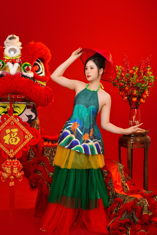 Tết, xuân, cô gái, con gái, phụ nữ, nữ, áo yếm, trang phục, Việt Nam - RingoStudio (2)
