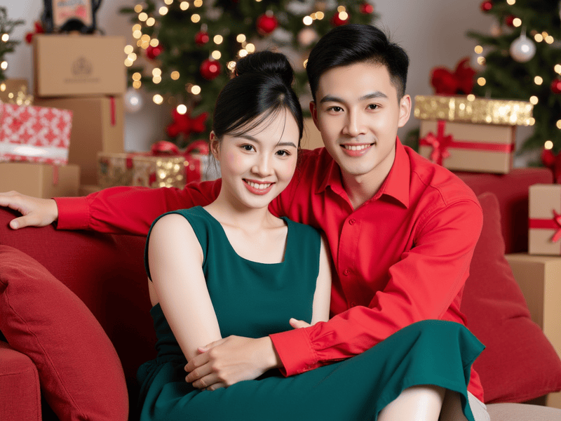 Cặp đôi, couple, con trai, con gái, girl, boy, giáng sinh, christmas, Việt Nam 1