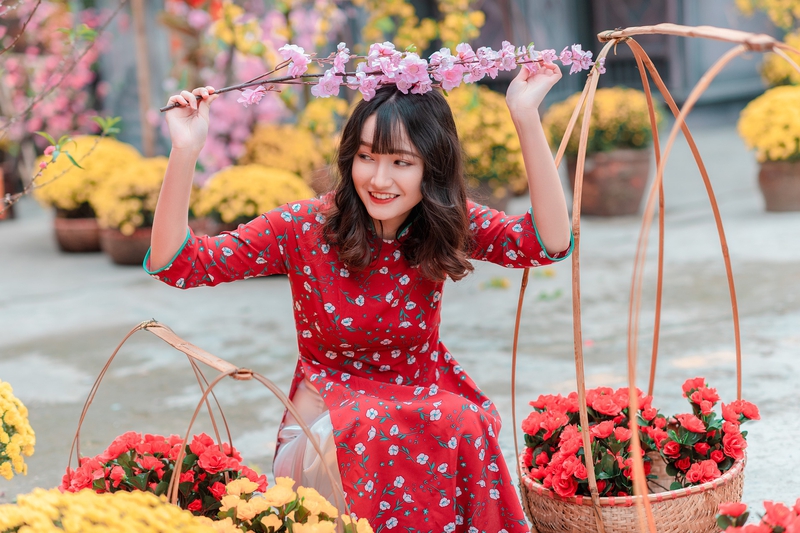 Cô gái, con gái, nữ, girl, sinh viên, người mẫu, Tết, xuân, Việt Nam