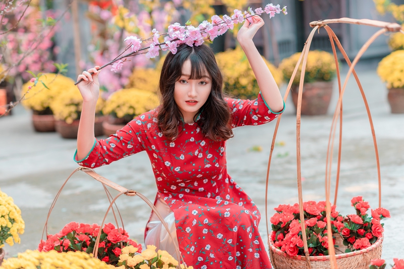 Cô gái, con gái, nữ, girl, sinh viên, người mẫu, Tết, xuân, Việt Nam 2