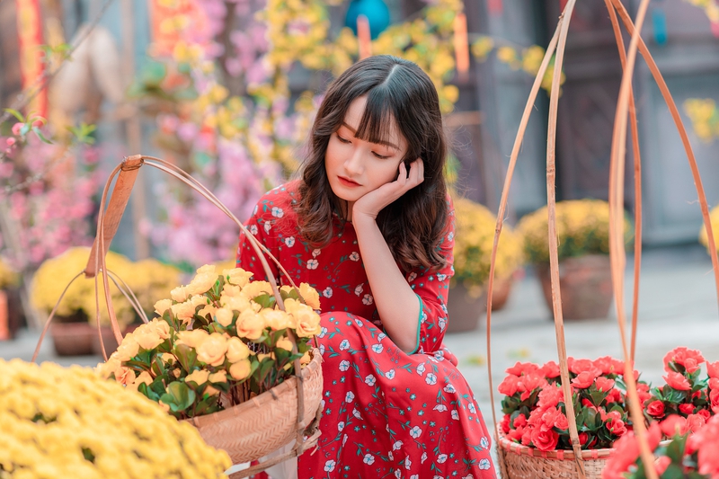Cô gái, con gái, nữ, girl, sinh viên, người mẫu, Tết, xuân, Việt Nam 4