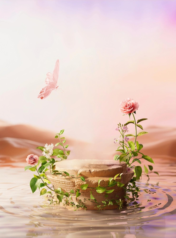 Thiên nhiên, hình nền, nền, background, hoa lá, núi, bục, podium - JustinYu 2