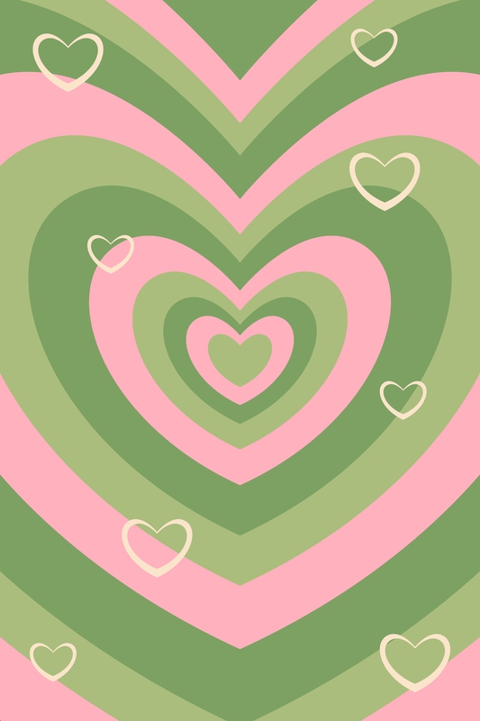 Hình nền, trái tim, heart, hình nền trái tim, y2k, retro, pink heart, pink, green