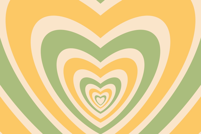 Hình nền, trái tim, heart, hình nền trái tim, y2k, retro, pink yellow, green
