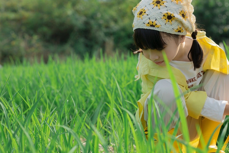 Em bé, trẻ em, con gái, girl, đồng ruộng, nông dân -  Jupilu 5