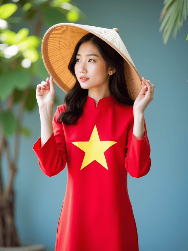 Cô gái, con gái, girl, Việt Nam, áo dài, truyền thống, lá cờ Việt Nam 2