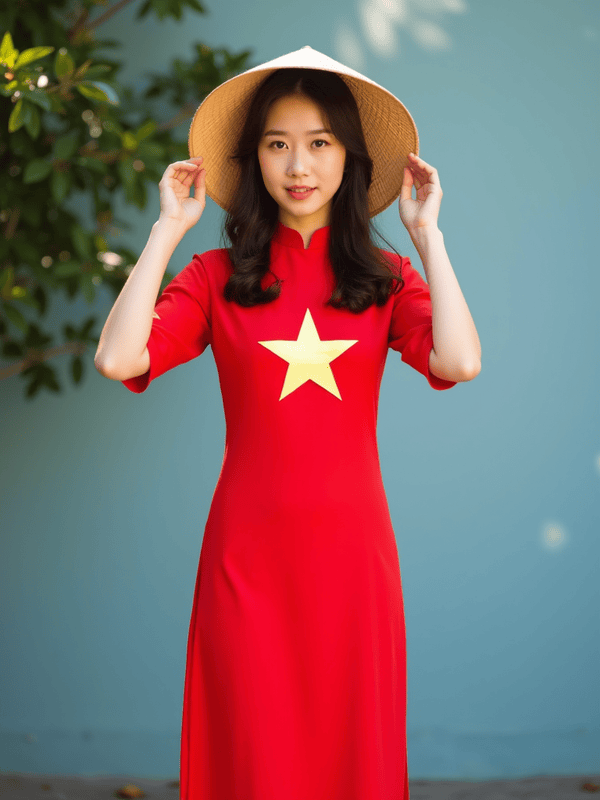 Cô gái, con gái, girl, Việt Nam, áo dài, truyền thống, lá cờ Việt Nam 3