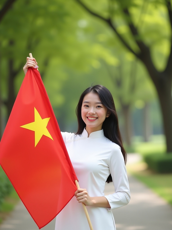 Cô gái, con gái, girl, Việt Nam, áo dài, truyền thống, lá cờ Việt Nam 6