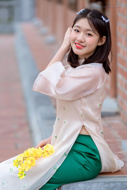 Cô gái, con gái, girl, Việt Nam, áo dài, cúc vạn thọ, dễ thương, cute - Lee_Photo (4)