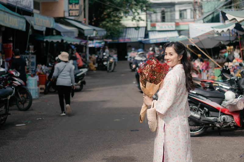 Cô gái, con gái, girl, Việt Nam, dễ thương, cute, áo dài, Tết, xuân - vominhnham (5)