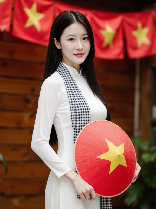Áo dài, học sinh, sinh viên, con gái, cô gái, girl, phụ nữ, lá cờ, cờ, khăn rằn, Việt Nam, VietNam, Vietnamese 12