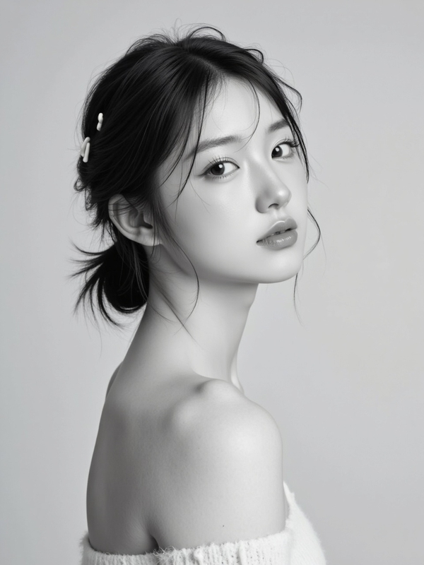 Con gái, cô gái, girl, nhân viên, worker, black and white, B&W 12