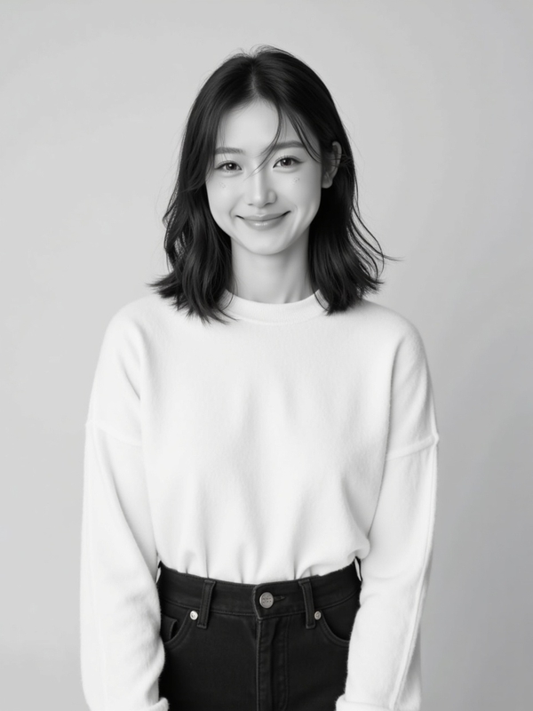 Con gái, cô gái, girl, nhân viên, worker, black and white, B&W 10