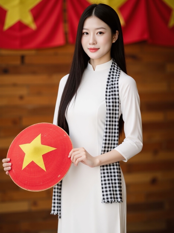 Áo dài, học sinh, sinh viên, con gái, cô gái, girl, phụ nữ, lá cờ, cờ, khăn rằn, Việt Nam, VietNam, Vietnamese 6