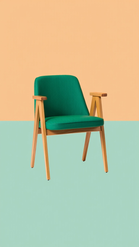 Ghế, chair, gỗ, wood, bọc vải, fabric upholstery, phong cách thế kỷ, mid-century style 1