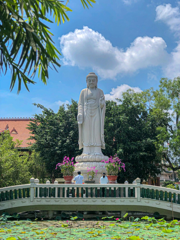 Tượng Phật, Buddha statue, chùa, Việt Nam, pagoda, hồ sen, lotus pond, hoa, flowers - Phát Võ