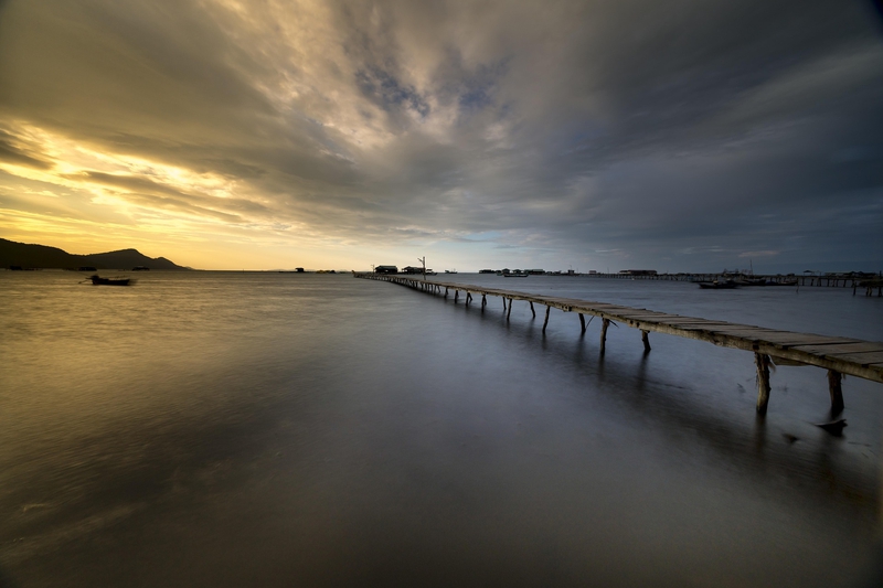 Hồ nước, lake, hoàng hôn, sunset, cây cầu, bridge - Quangpraha 2